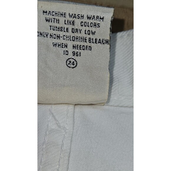 Vintage Gitano White Denim Jeans 14 long Women high Rise tapered leg - Picture 9 of 14
